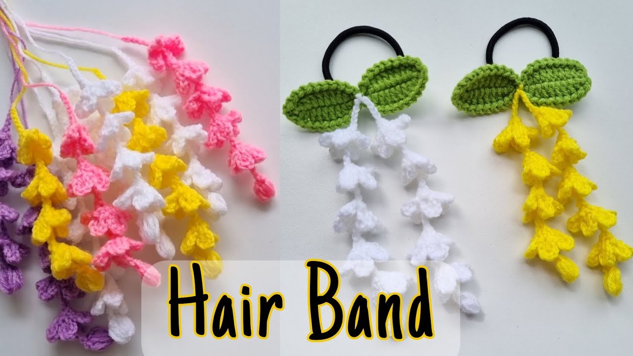 DIY Hair Band 🎀 ရောင်စုံပန်းကုံးထိုးနည်း🌈