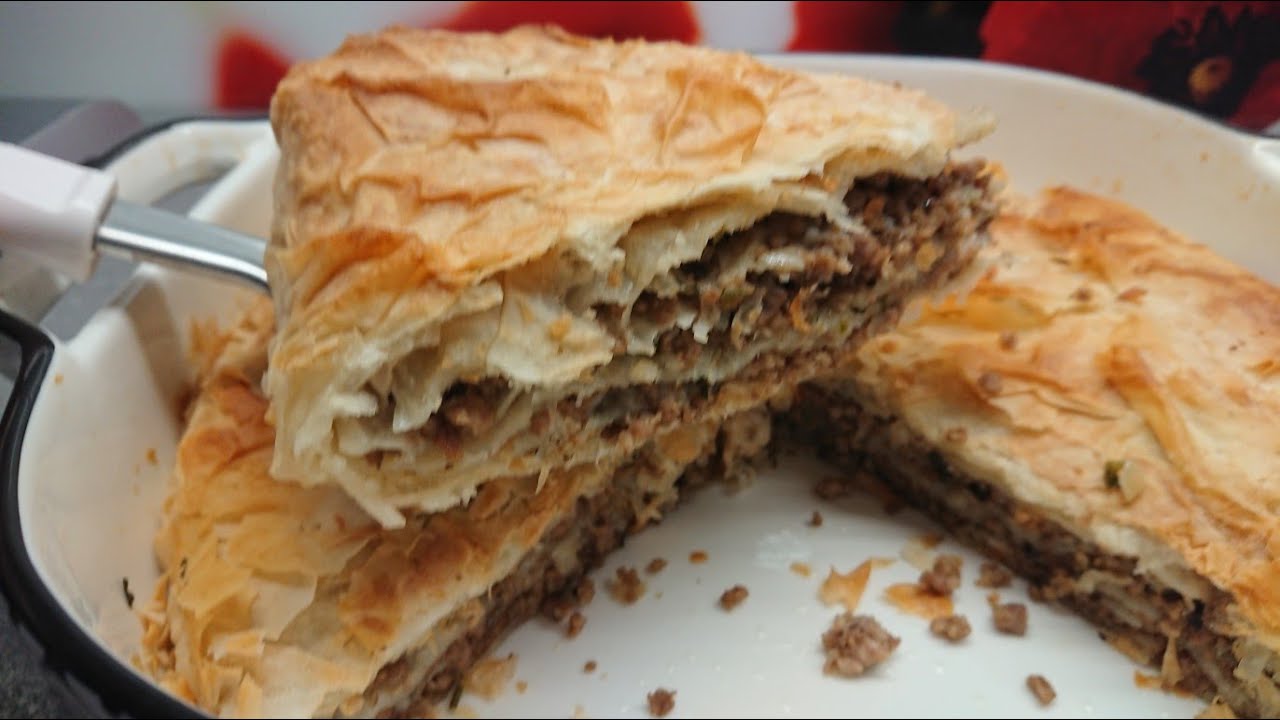 Phyllo Meat Pie Recipe || Burek Sa Mesom Od Gotovi Kora