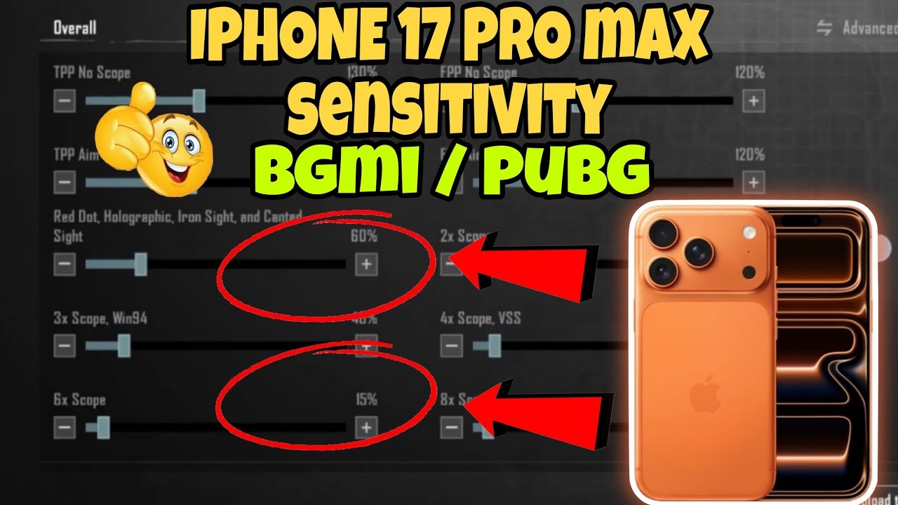 IPHONE 17 PRO MAX 120 fps bgmi test, bgmi / pubg Gyro Sensitivity & Setting Guide 🔥