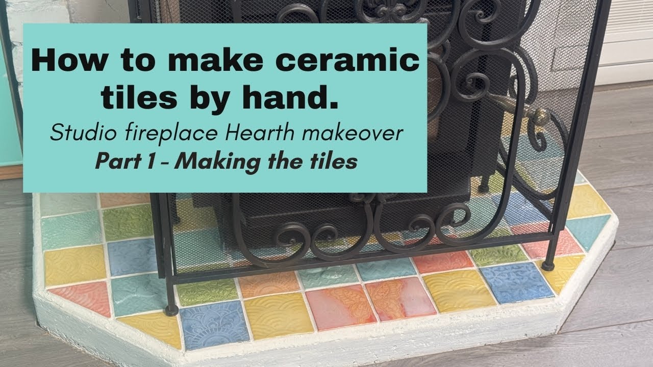How to make ceramic tiles by hand - DIY Ceramic Tiles for fireplace hearth Reno (Video 1 of 2)