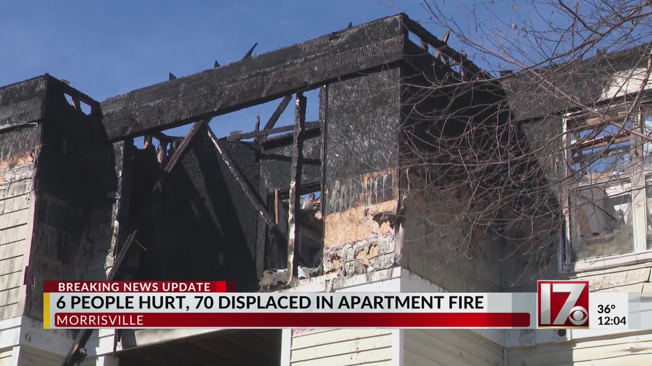Six people hurt, 70 displaced in Morrisville apartment fire