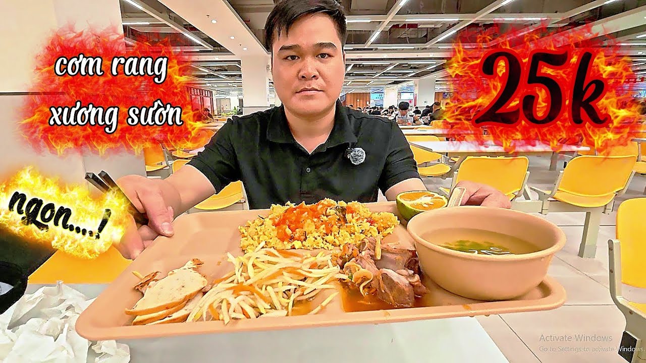 Đi ăn cơm rang xương sườn tại công ty... Giáo Vlog