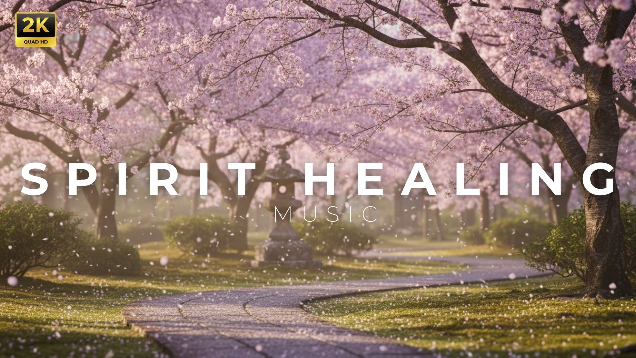 Spirit Healing in Japanese Zen Garden 🌸 Calming Cherry Blossom Ambience & Relaxing Music