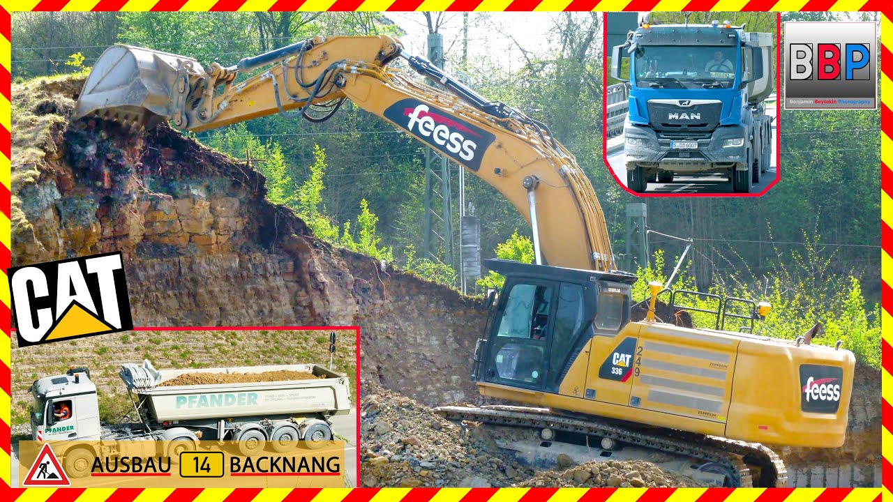 CAT 336 & MAN, Mercedes Sattelkipper, B14 Backnang, 2025.  Teil 8 #caterpillar336