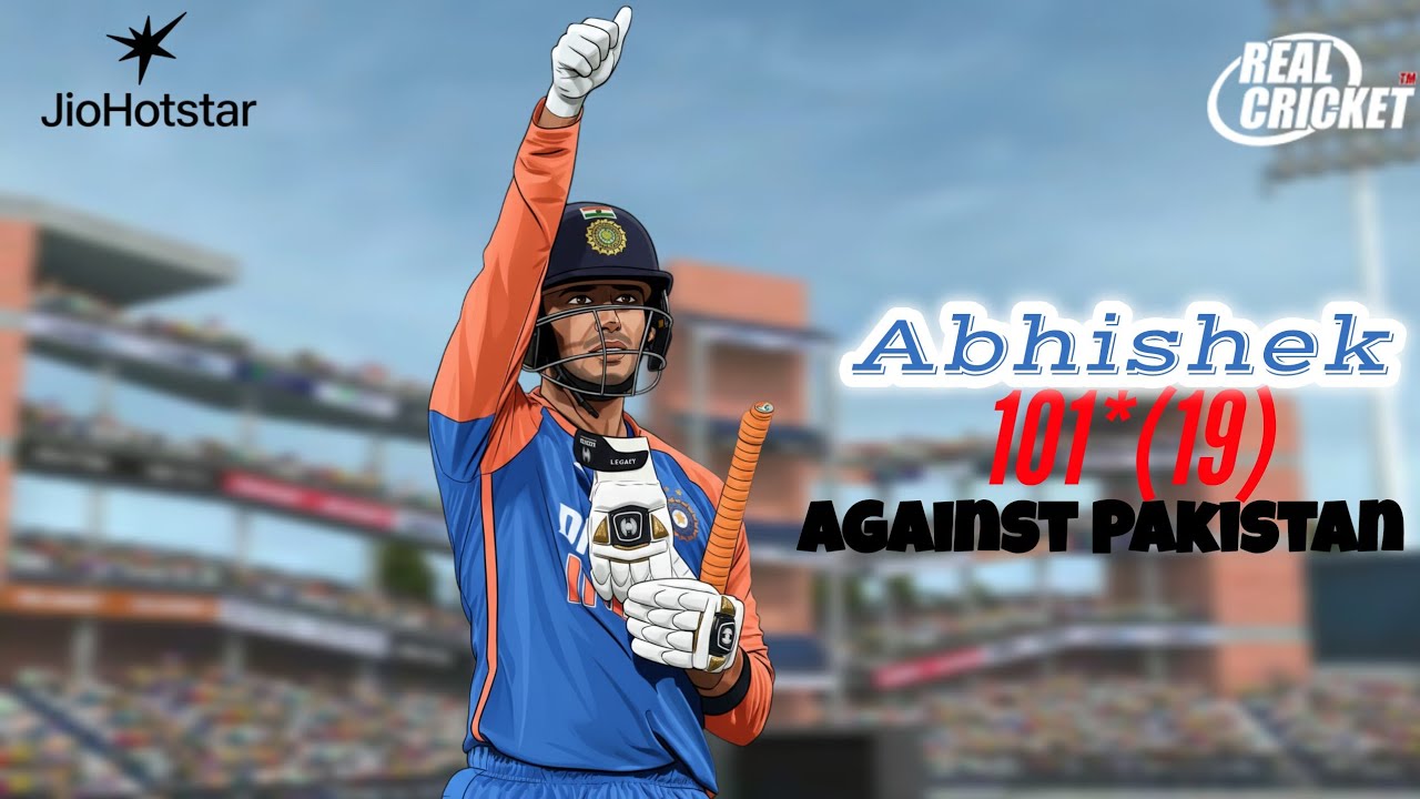 ABHISHEK 101*(19) AGAINST PAKISTAN #realcricket #gaming #shortvideo #shorts #short #cricket #viral 