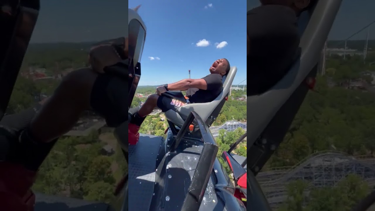 Guy faces his worst nightmare - a roller coaster