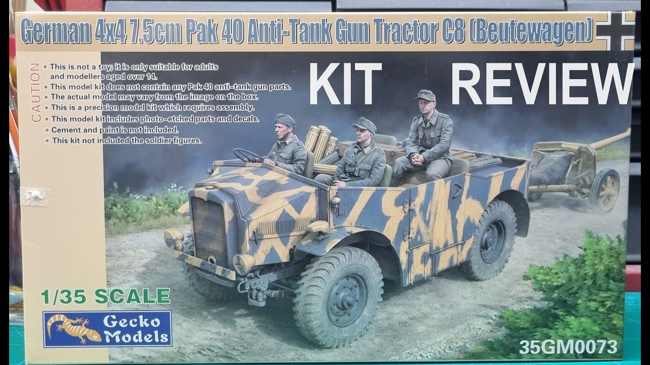 1/35 Gecko Models German 4x4 7.5cm Pak Anti Tank Tractor C8 Kit Review