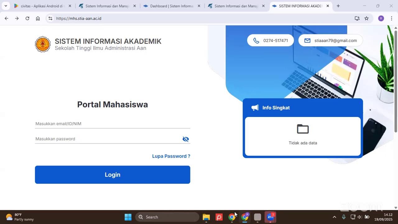 Pelatihan SIAKAD Dosen & Mahasiswa - STIA AAN Yogyakarta