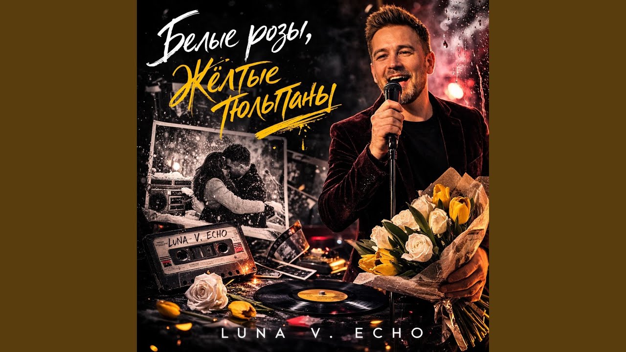 Белые розы, жёлтые тюльпаны