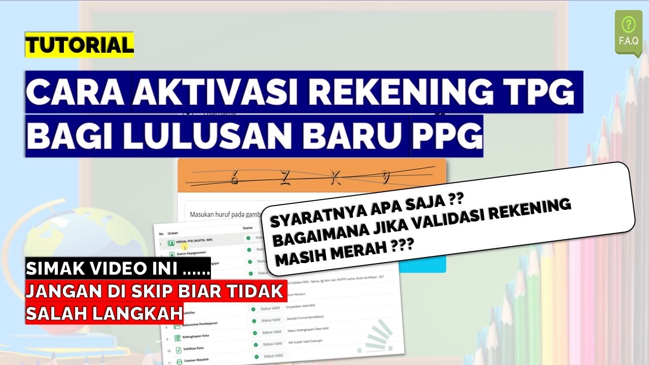 CARA AKTIVASI REKENING TPG BAGI LULUSAN BARU PPG