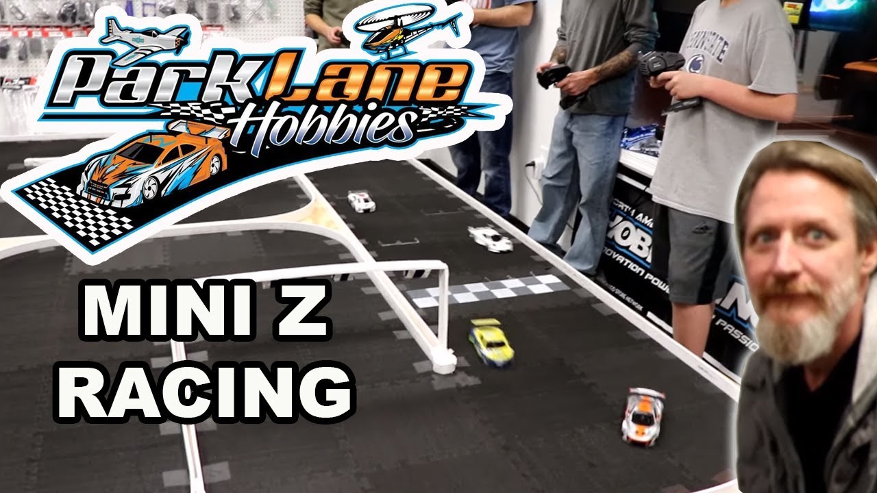 racing my new Kyosho Mini Z Audi R8 at Park Lane Hobbies