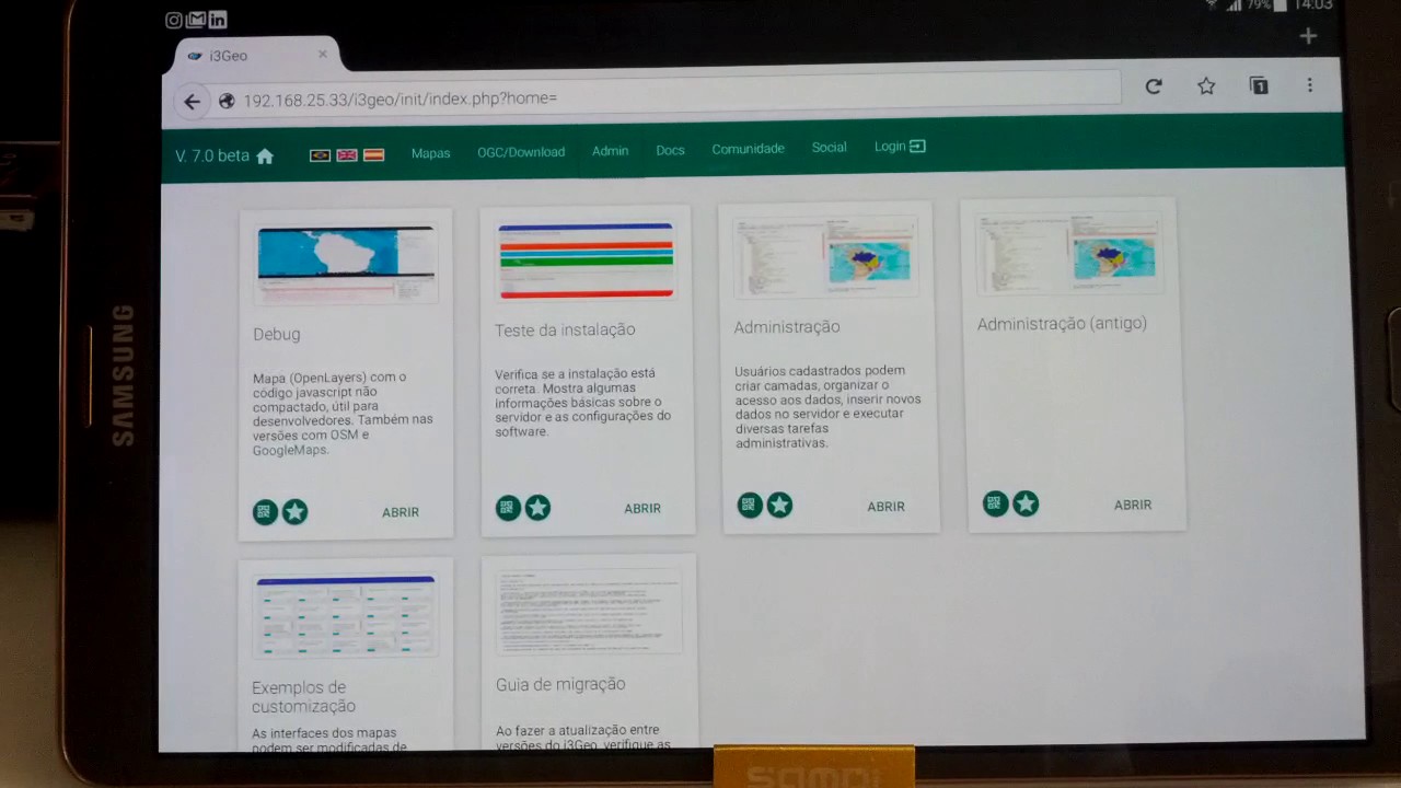 Teste da nova interface do i3geo
