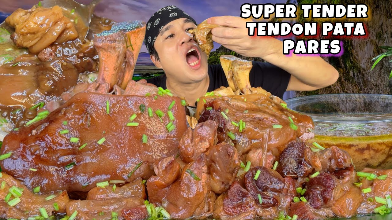 Tendon Pata Pares ( Beef Tendon Pork Pata ) Mukbang Pinoy Mukbang