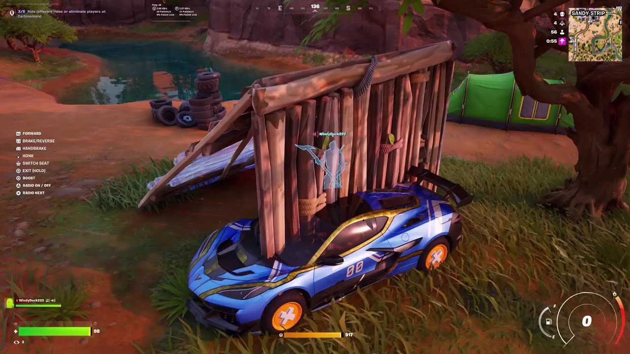 Playing fortnite.