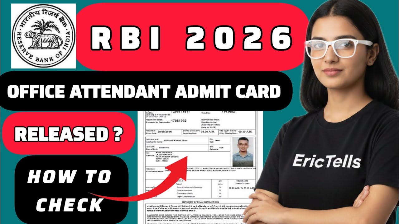 rbi office attendant admit card 2026 | rbi office attendant prelims hall ticket 2026