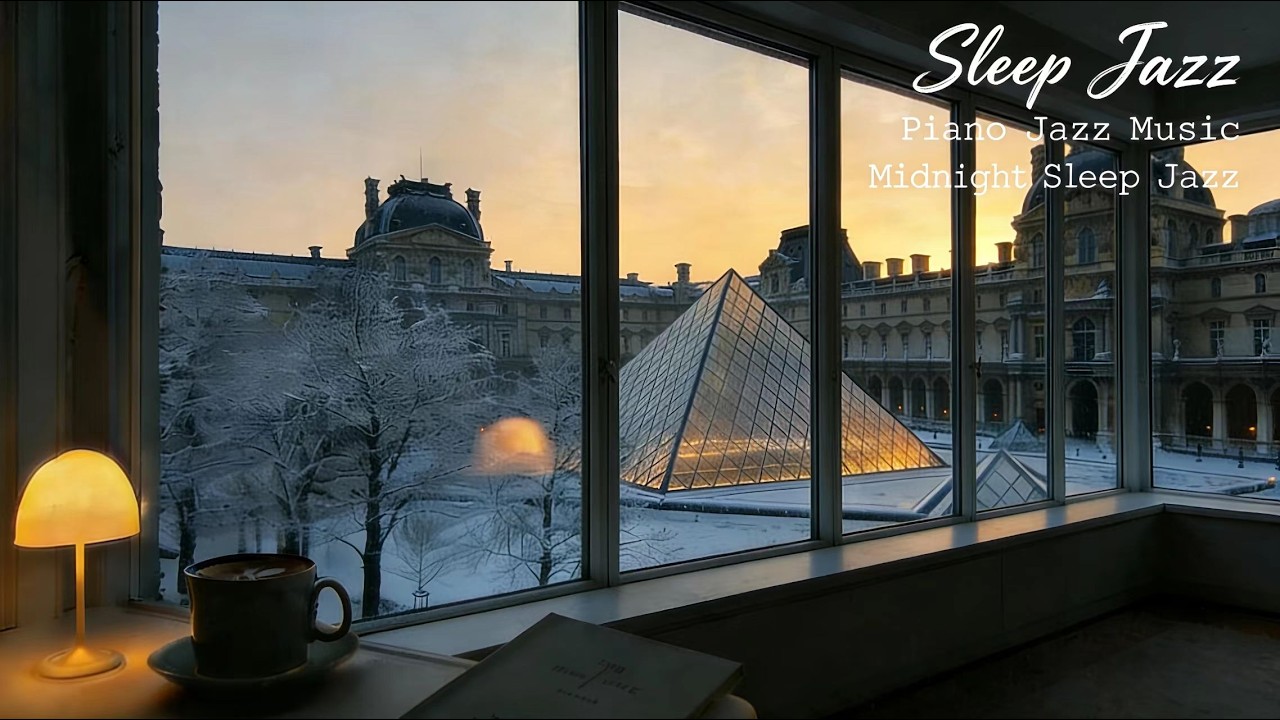 Cozy Winter Night Jazz ☕ Fireplace & Snow Ambience