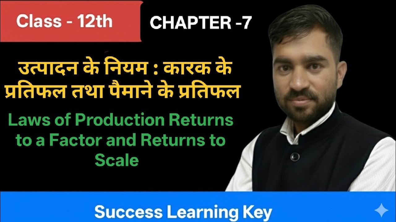 Class 12 Economics Chapter 7 | Law of Production | Returns to a Factor & Scale | Deepak Sir