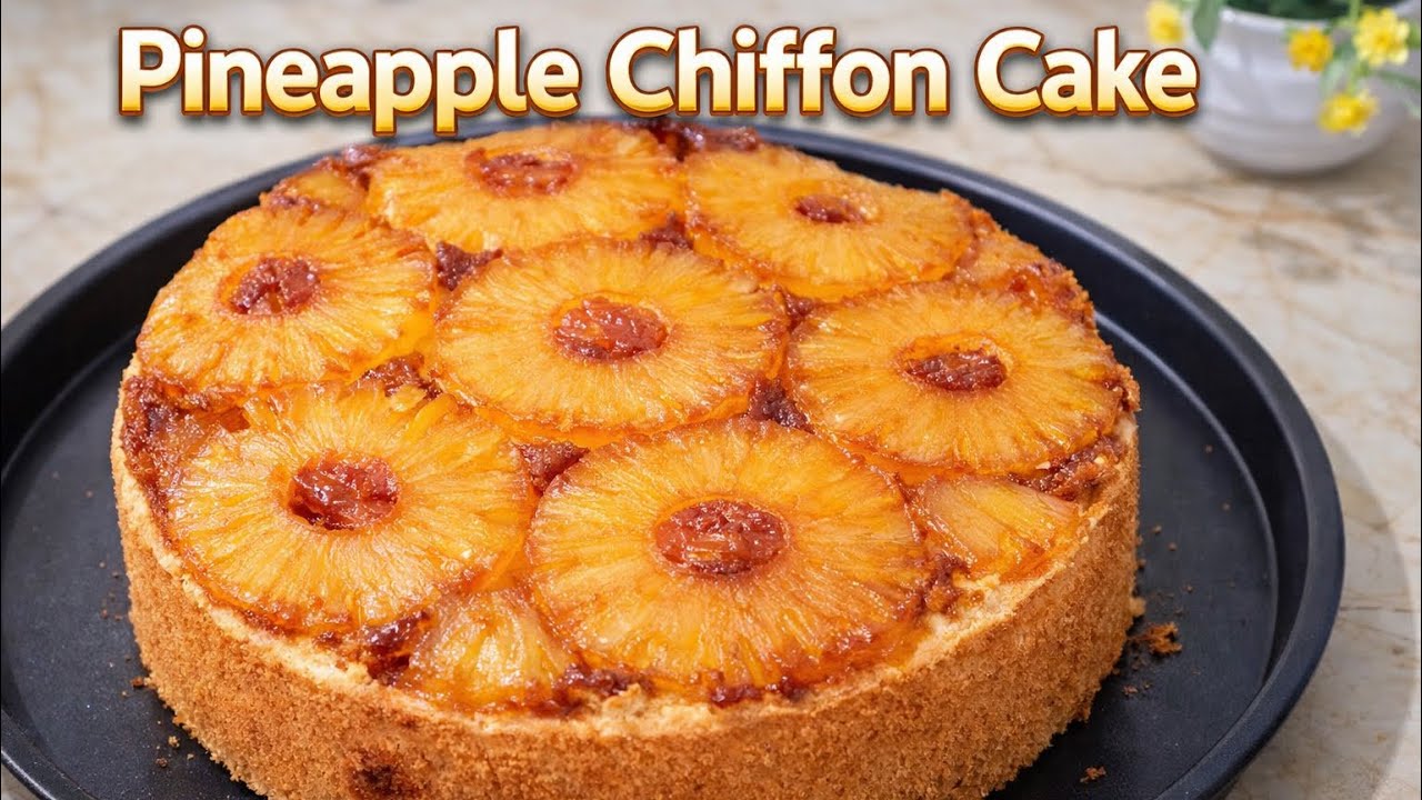 The BEST Pineapple Upside Down Chiffon Cake Recipe | MR BAKER