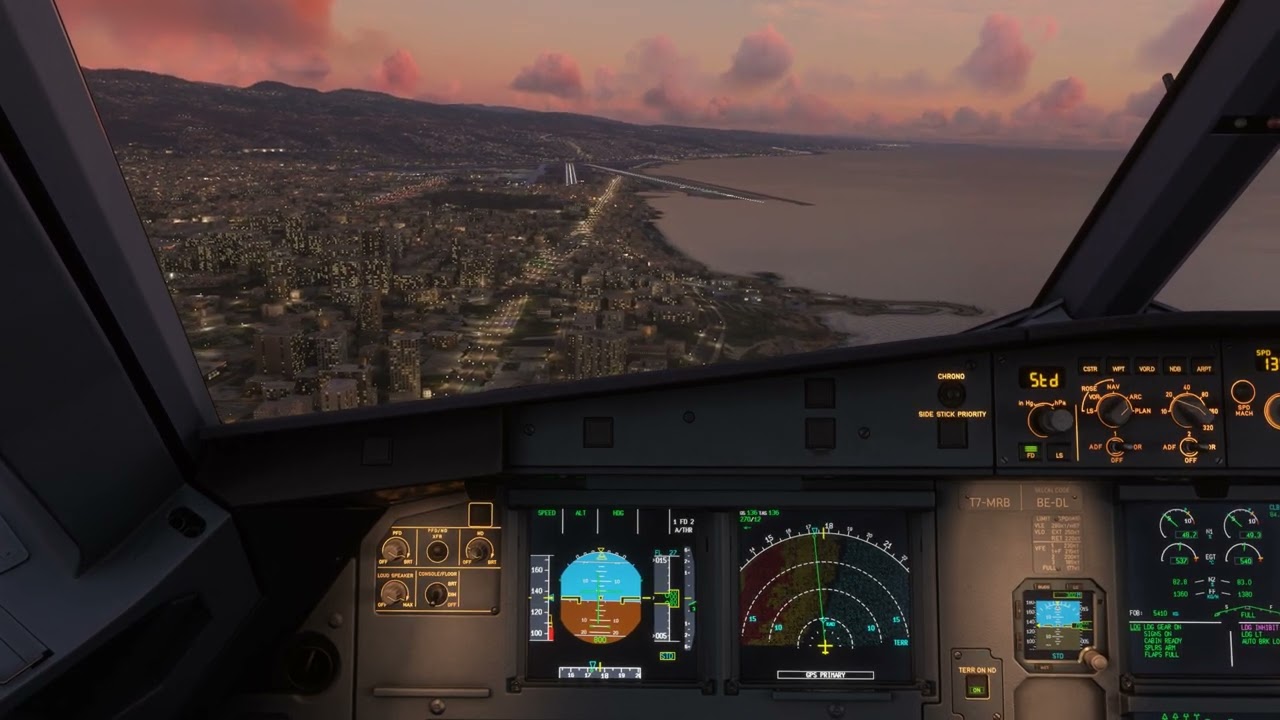 Airbus A320 Landing in Beirut Lebanon without ILS Microsoft Flight Simulator 2020