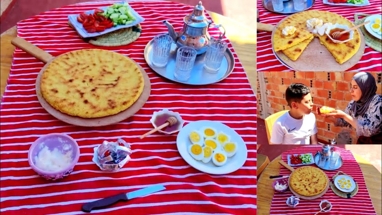 الحرشة المغربية🇲🇦 لي الفطور الصباحي مع أولادي في السطح 🌞Moroccan Harsha