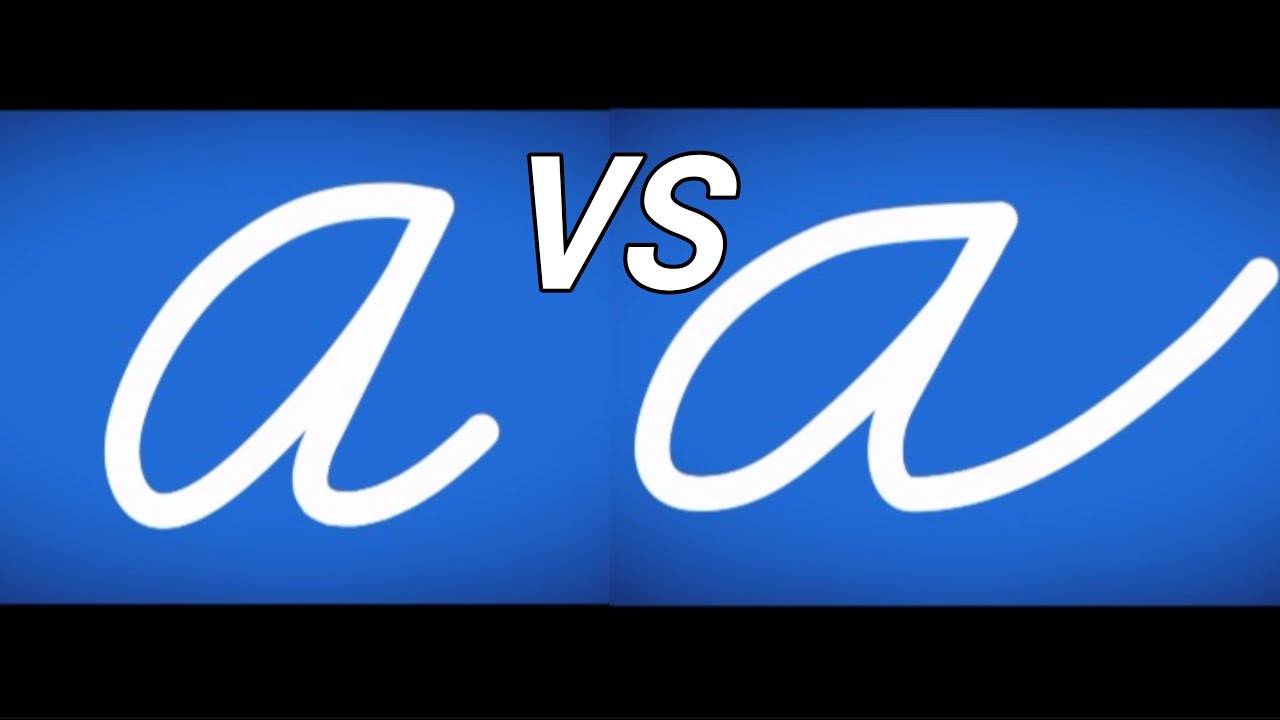 Letter School Zaner Bloser Cursive Font. Upercase VS Lowercase. Blue Level. English