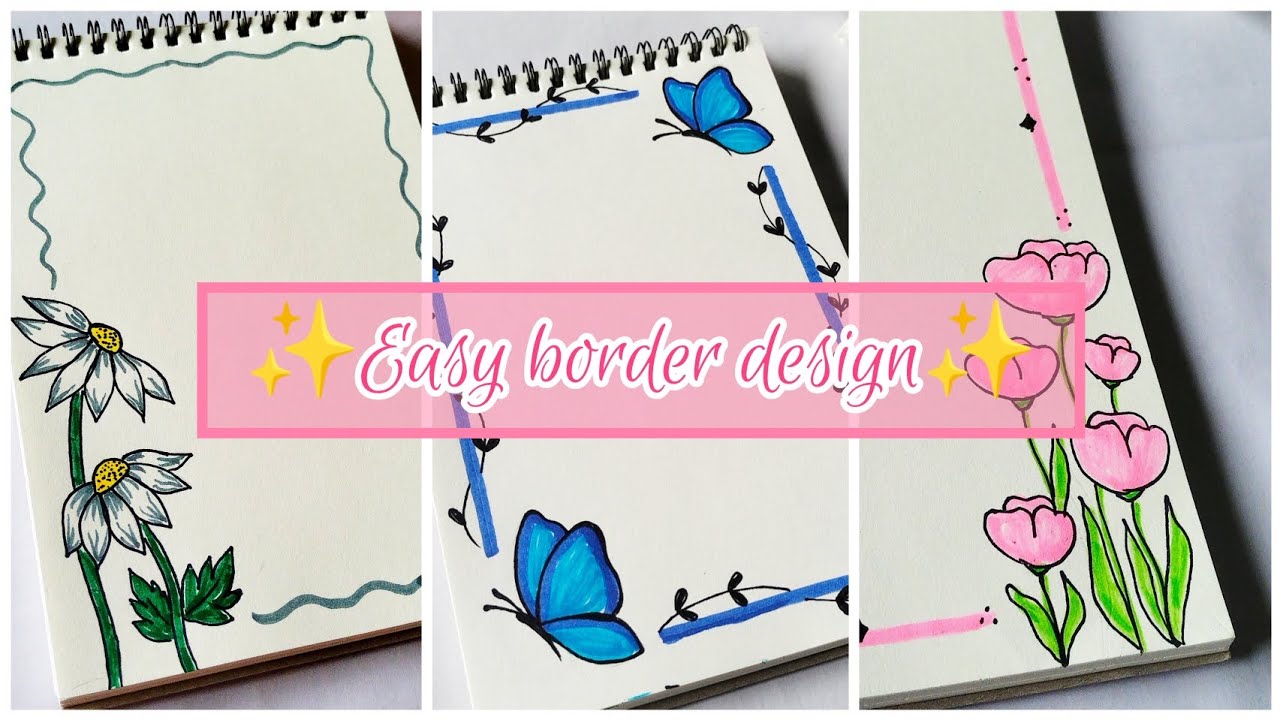 10 EASY BORDER DESIGNS/PROJECT WORK DESIGNS/CORNER AND SIDE BORDERDESIGN