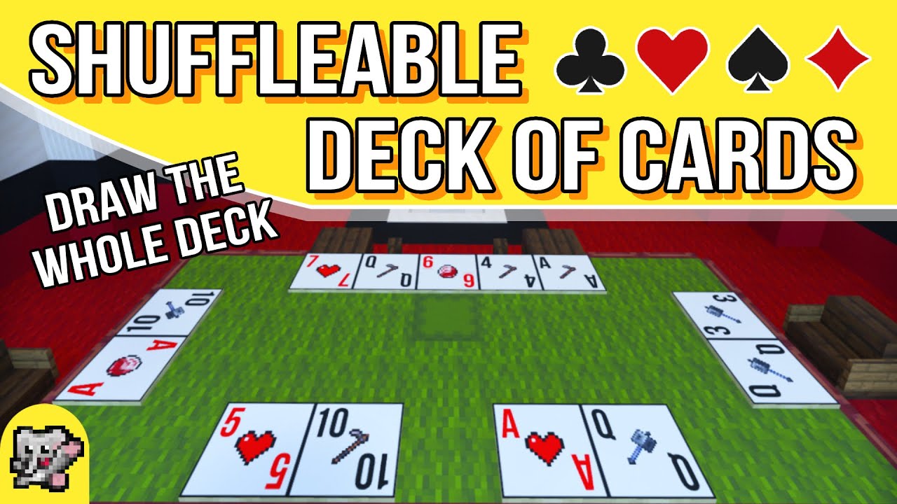 Shuffleable Deck of Cards | Minecraft Redstone Tutorial | Bedrock MCPE XBOX PS