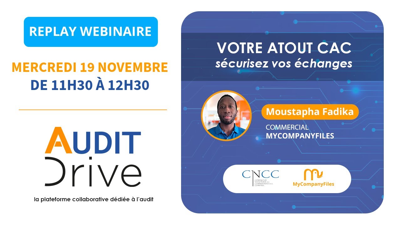 Webinaire 19 novembre 2025 - AUDITdrive, la plateforme collaborative dédiée à l'audit !