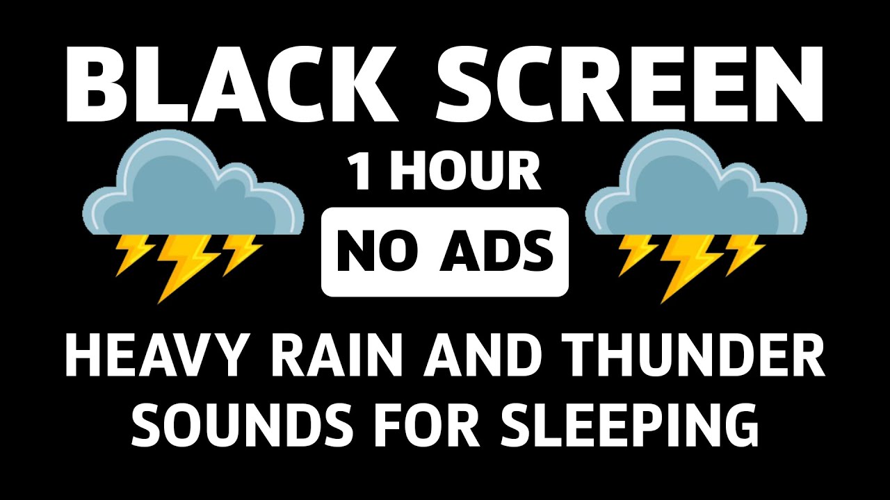 SLEEP Instantly Within 5 Minutes HEAVY RAIN with THUNDERSTORM | Black Screen For Sleep Rain Sounds