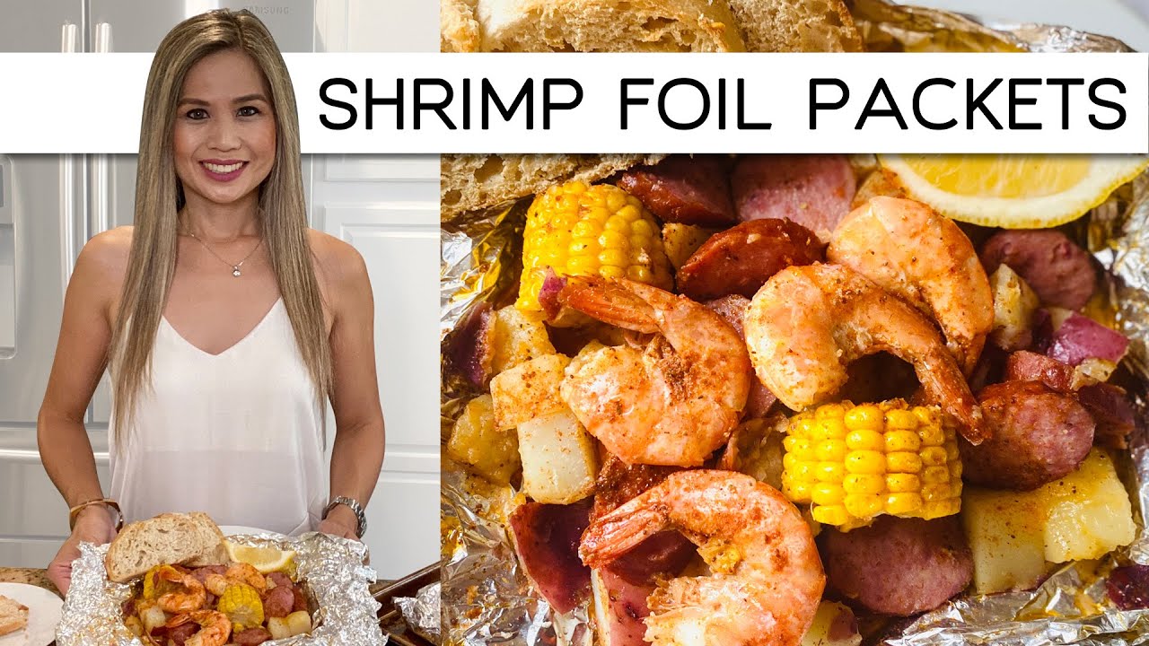 HOW TO MAKE SHRIMP BOIL FOIL PACKETS | Shrimp Boil In A Packet |SHRIMP AND SAUSAGE FOIL PACKETS