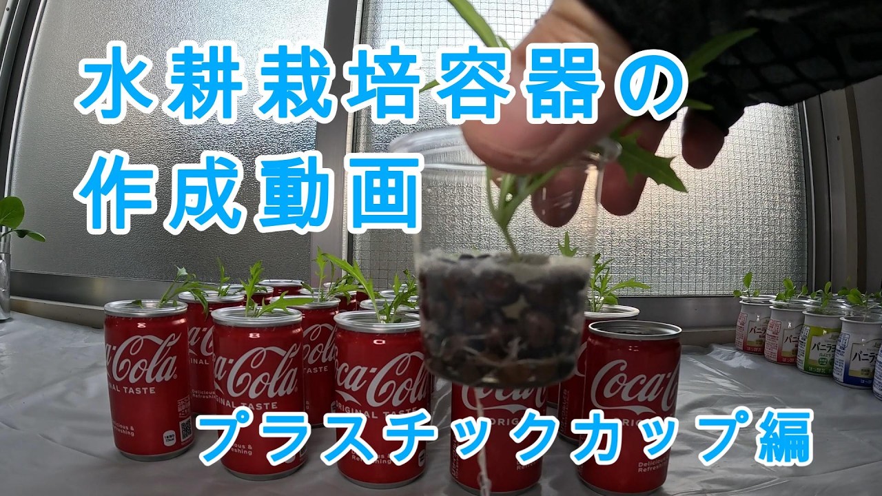 水耕栽培容器の作成動画　プラスチックカップ編