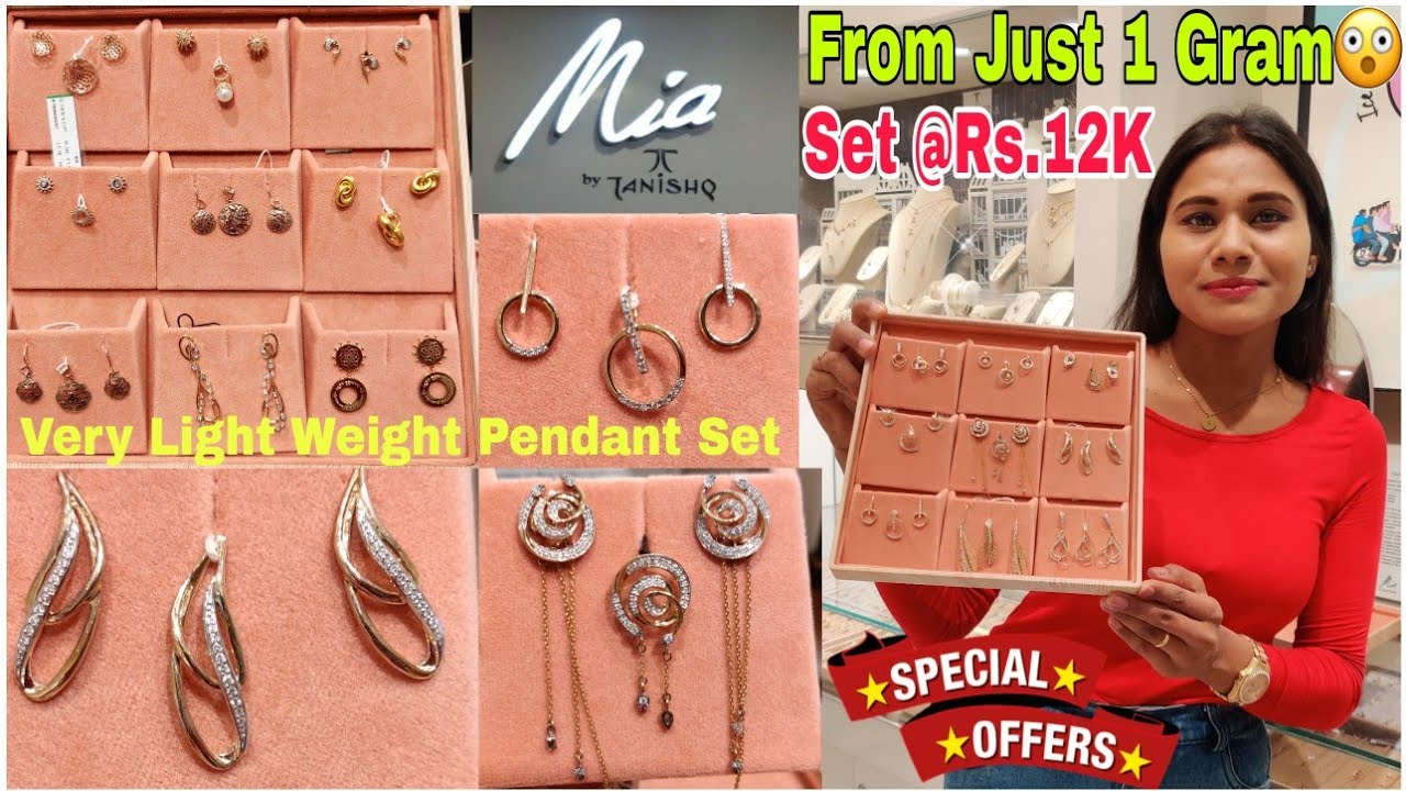 Tanishq Gold & Diamond Pendant Set Mia Collection💞| Diamond Pendant Set Designs With Price Tanishq |