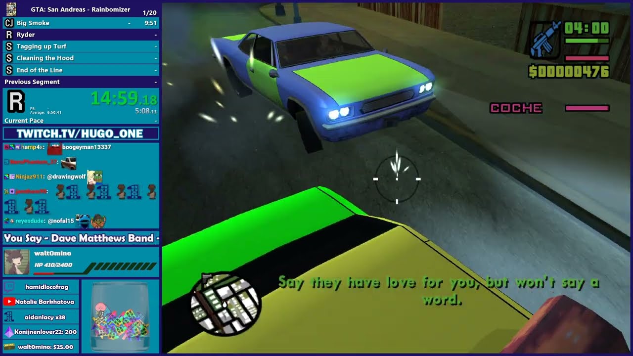 GTA San Andreas Rainbomizer Speedrun Part 1 - Hugo_One Twitch Stream - 3/9/2024