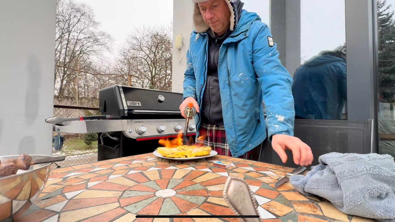 Жареные сердечки на газовом гриле weber. 