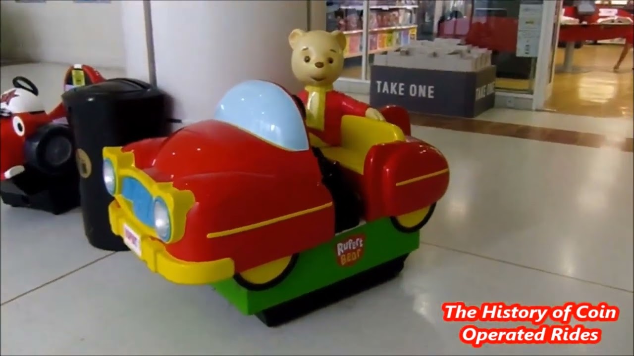 2000s Jolly Roger Coin Operated Car Kiddie Ride - Rupert The Bear (Video Option)