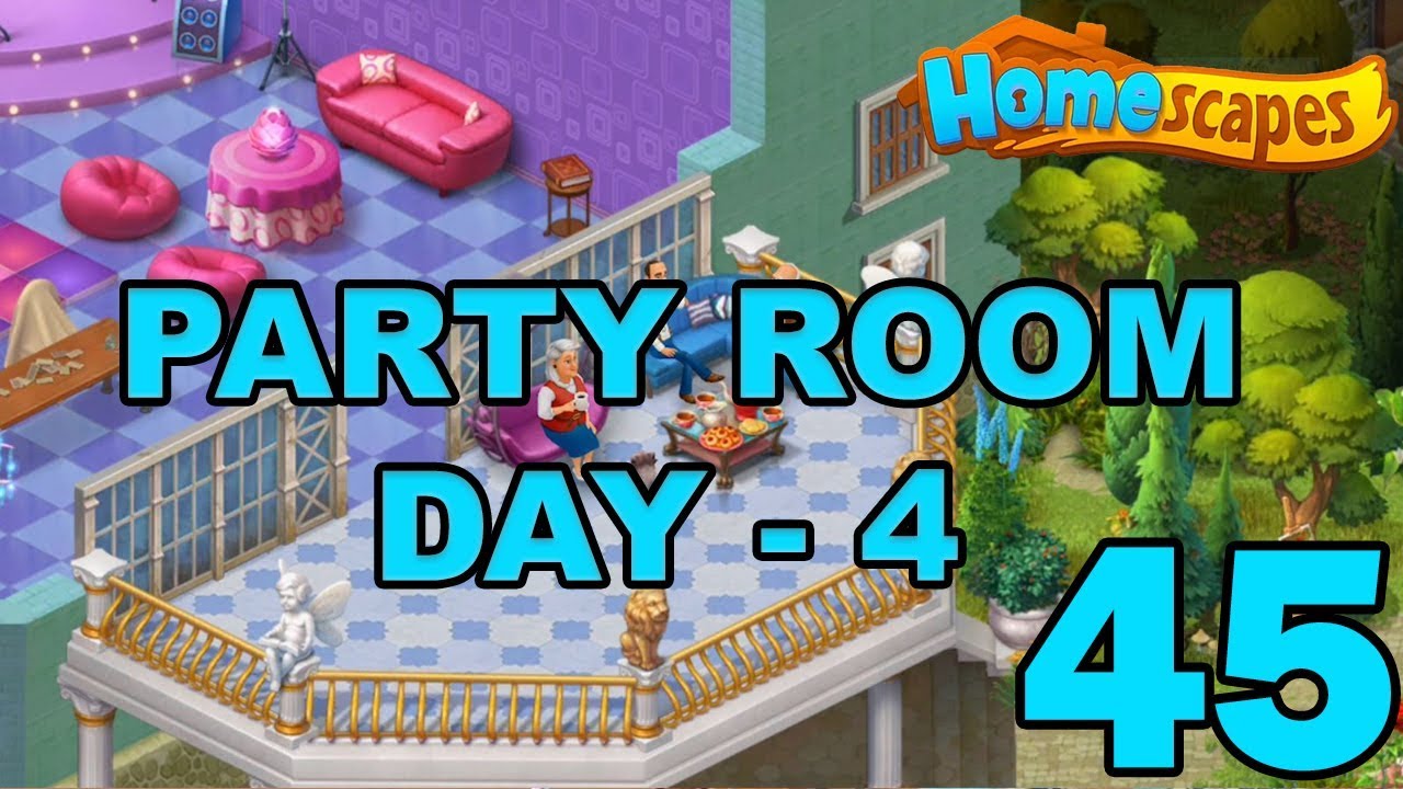 HOMESCAPES STORY WALKTHROUGH - PARTY ROOM DAY 4 - GAMEPLAY - #45 - BALCONY