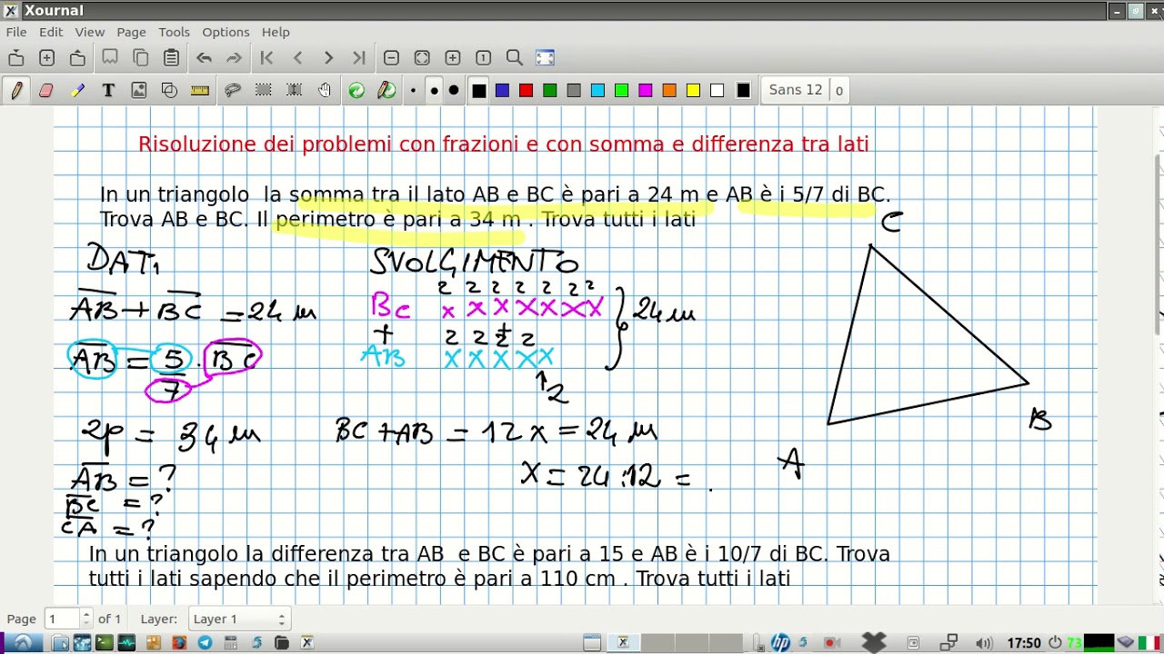 problemi con frazioni: somma e differenza tra elementi