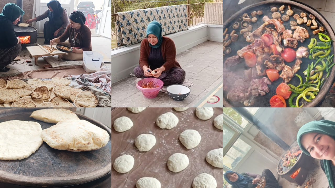 TESLİME HISIMLA BAZLAMA YAPTIK kabarmalara doymadı bazlama sonrası mangal ve çay keyfi