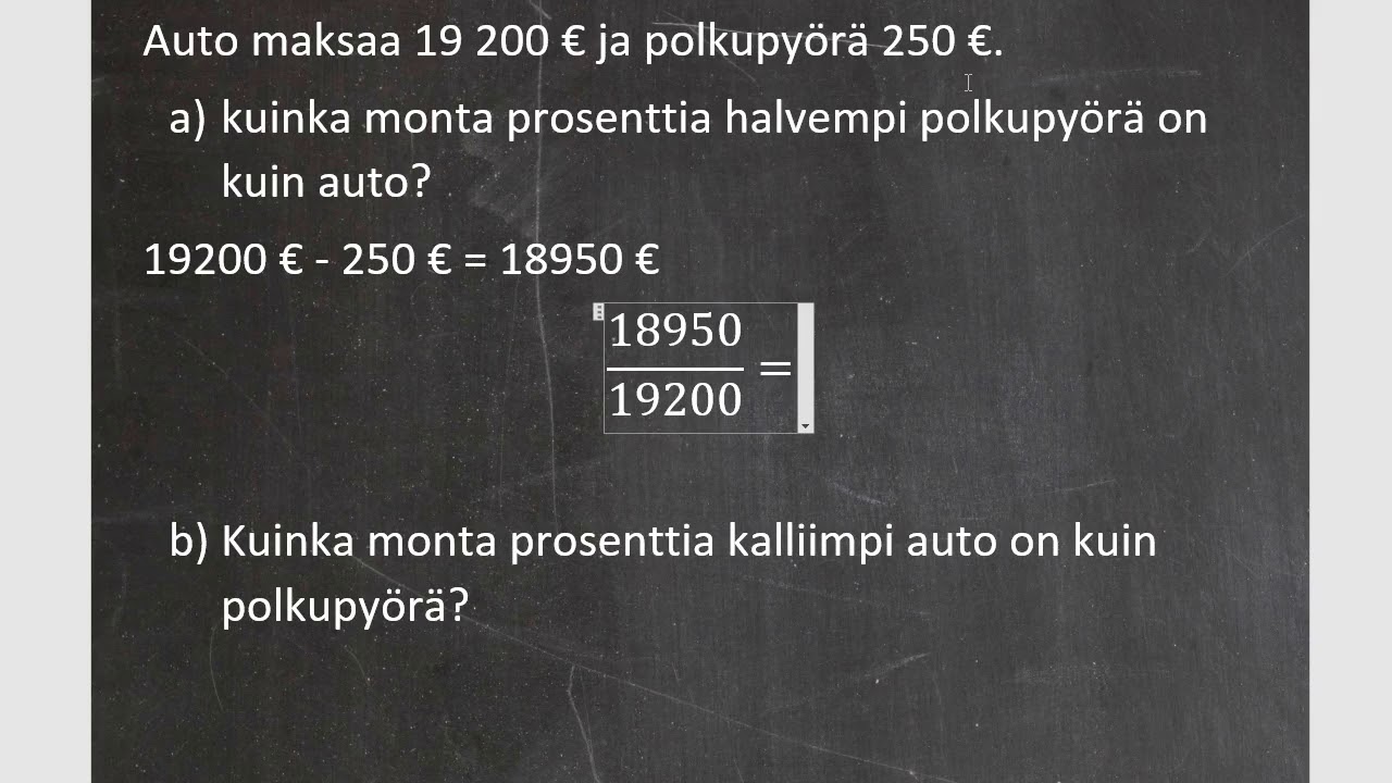 Kurssi 4: Prosenttilaskentaa ja tilastoja, osa5: Vertailuprosentti