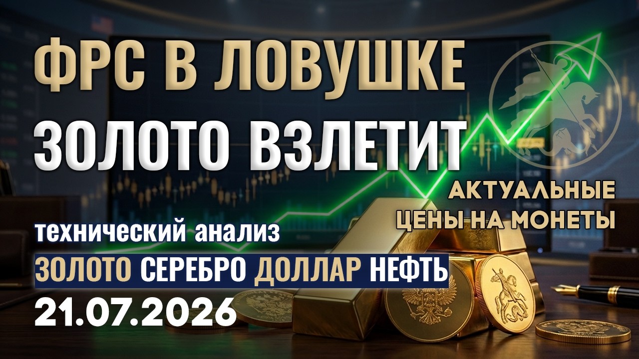 Ловушка ФРС раскрыта. Золото будет расти. Анализ рынка золота, серебра, нефти, доллара 21.07.2026 г