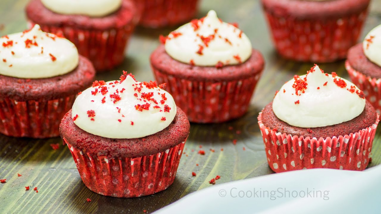 Red Velvet Cupcakes with Frosting in Cooker - Pillowy Soft & Moist | Eggless Baking Without Oven