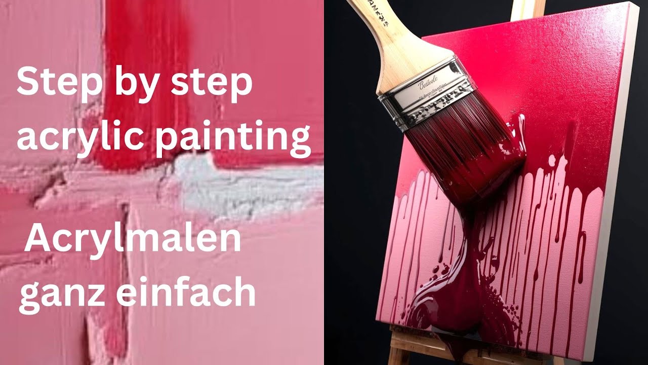 Acrylmalerei, nur 4 Farben, Acrylbild malen für Anfänger, einfache Maltechnik