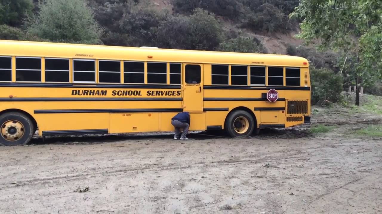 School Bus STUCK IN MUD!