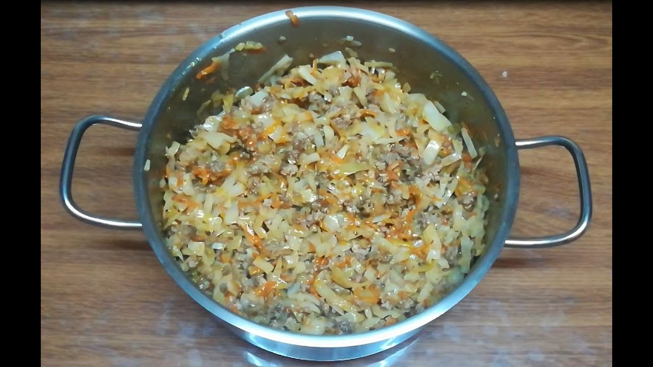 Начинка для пирога / пирожков из мясного фарша и капусты