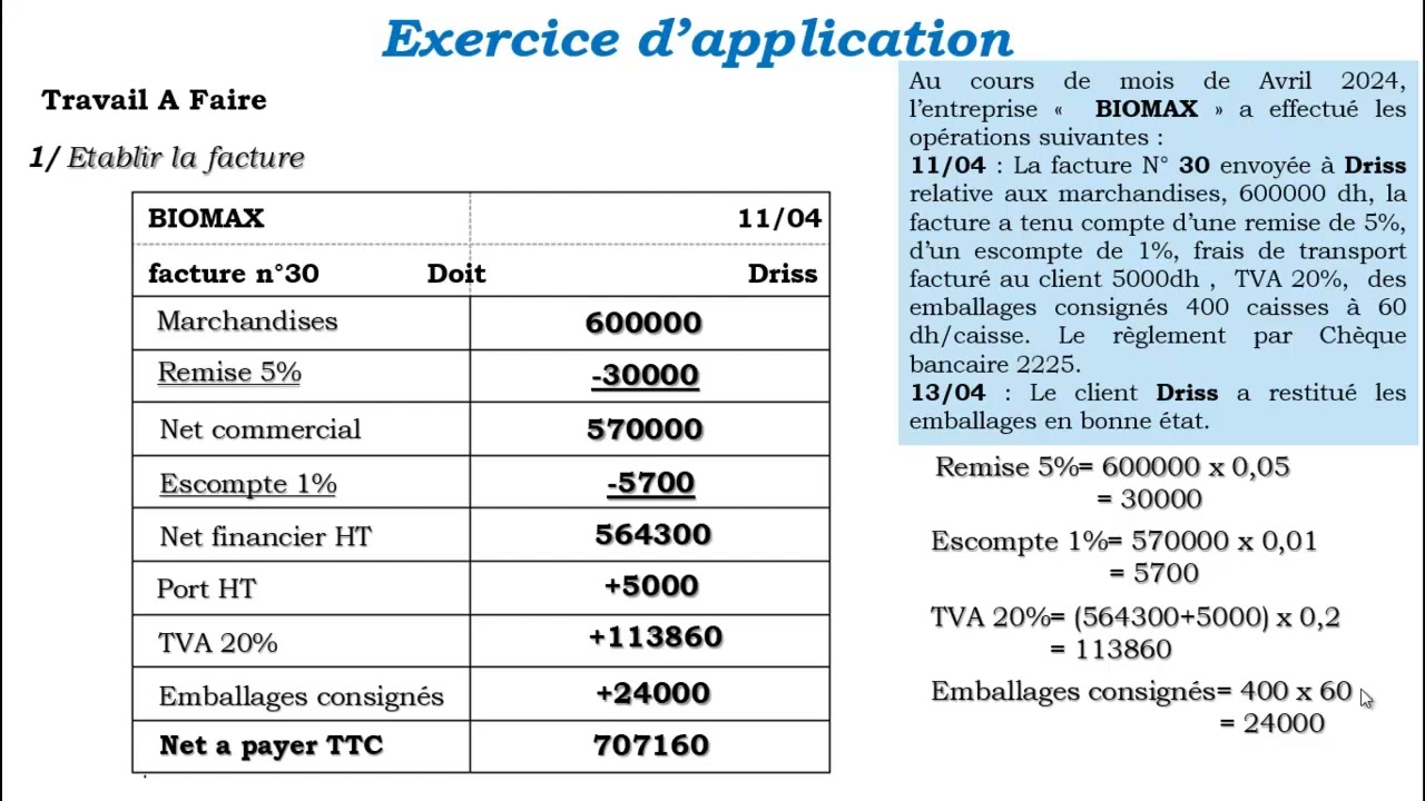 exercice d'application 5 la facturation  emballages consignés