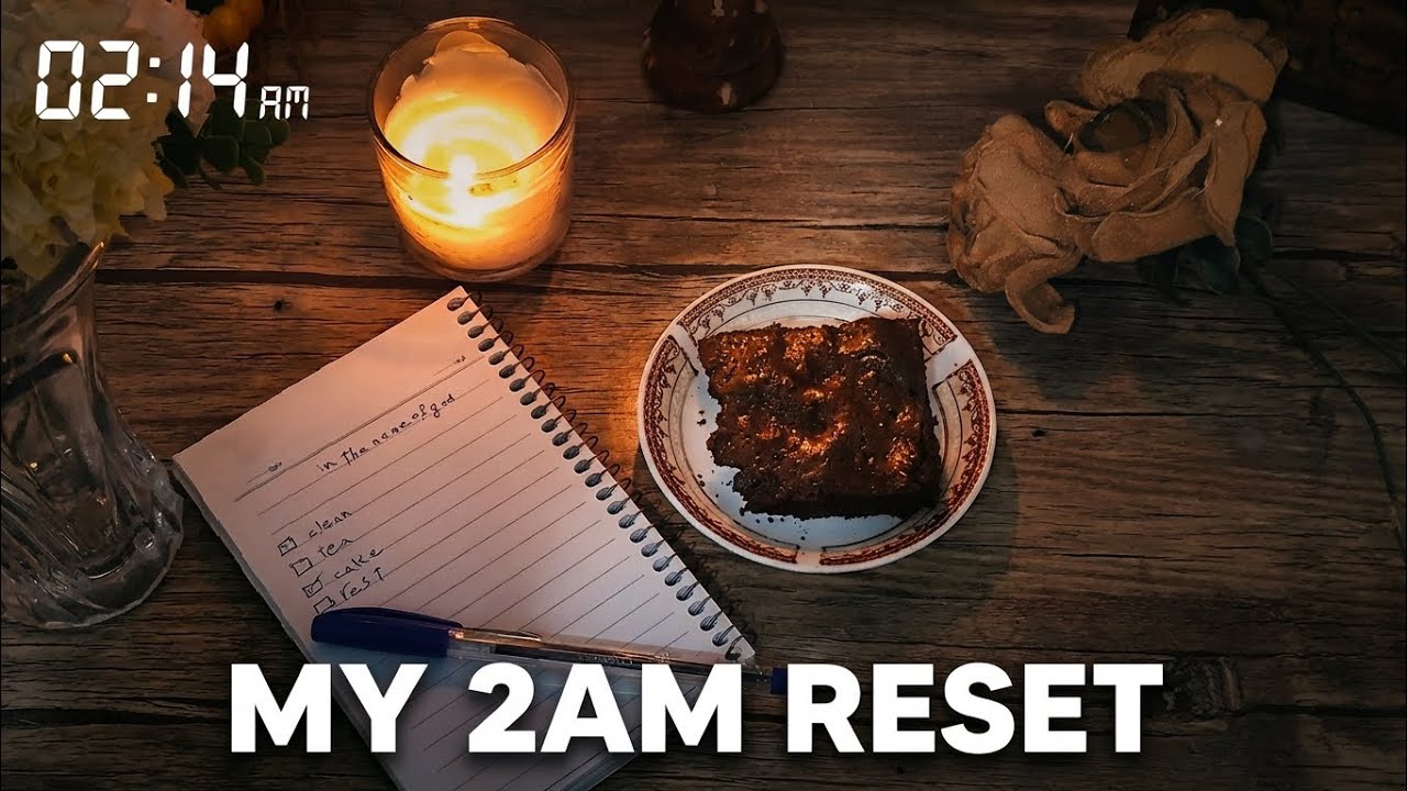 My 2AM Anxiety Reset Routine 🕯️ Baking Fudgy Brownies & Cleaning (Silent Vlog)