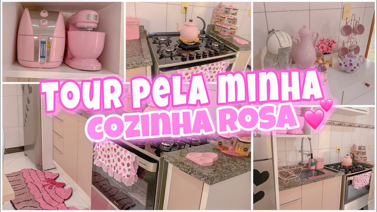 TOUR PELA MINHA COZINHA ROSA E FOFA 💗 | ONDE COMPRAR ITENS FOFOS | Tayane Silvia