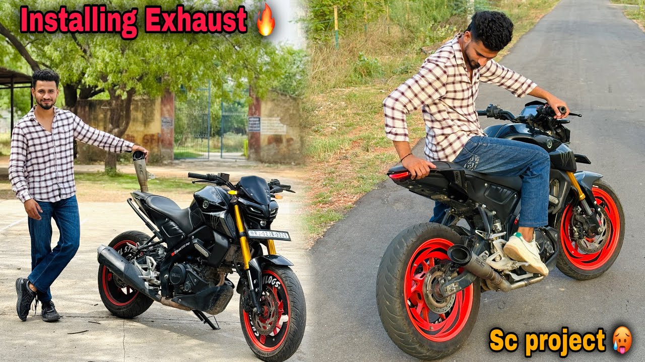 Installing full system exhaust in Yamaha MT15 🔥 || Sc project loud exhaust 🥵