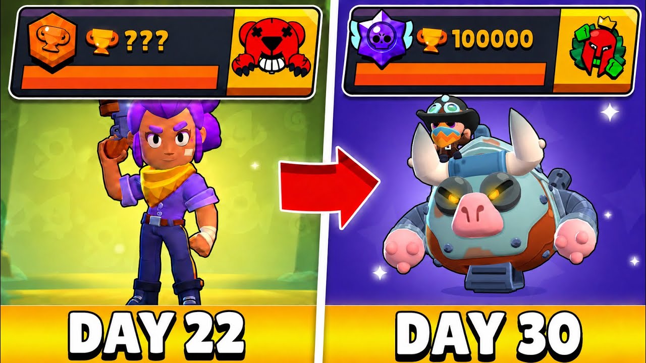 100K TROPHIES🏆 IN 30 DAYS | DAY 22 | Brawl Stars push
