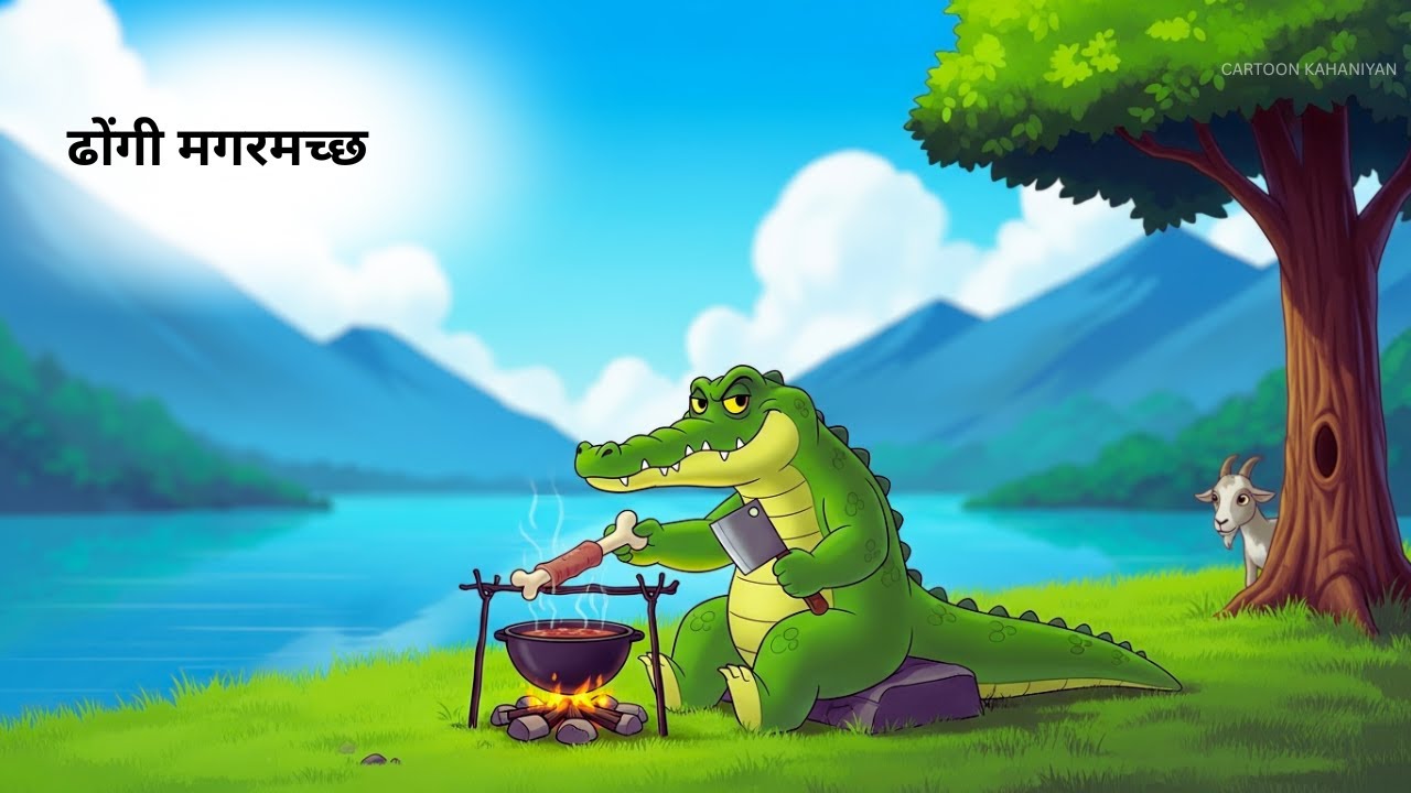 ढोंगी मगरमच्छ और  चालाक बकरी -  जंगल में खुनी खेल || Cartoon Kahaniyan || #story #cartoon